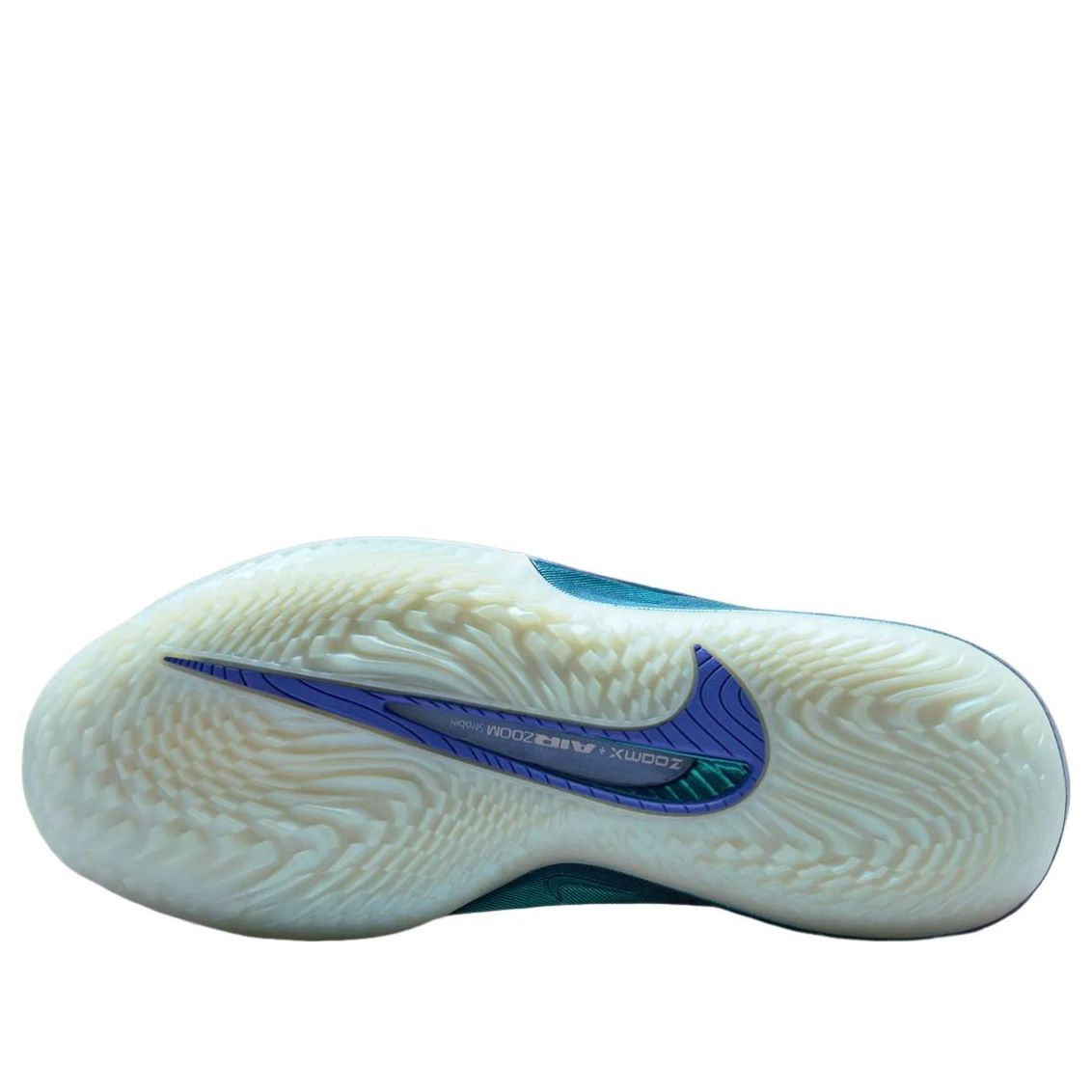 Nike Air Zoom GT Cut 4 Preheat zoolprofiel met textureerde witte zool en blauwe swoosh