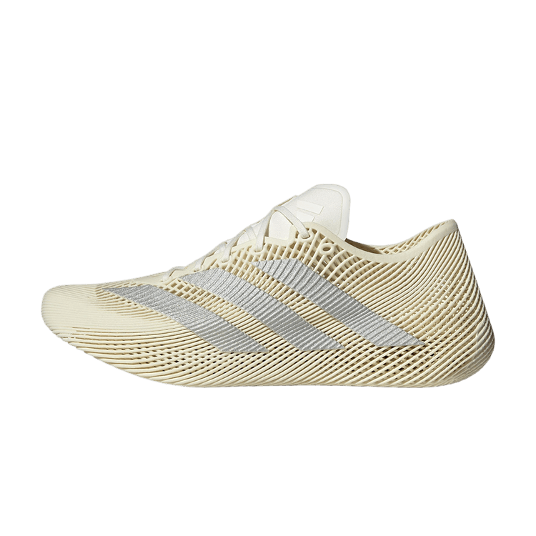 adidas Climacool 4D Laced Off White Silver Metallic, zijaanzicht met geribbeld oppervlak en grijze streep