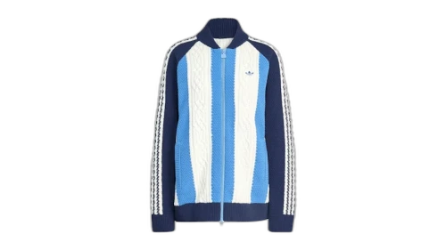 adidas Women's Archive Cutline Knit Track Top Night Indigo/Ash Blue