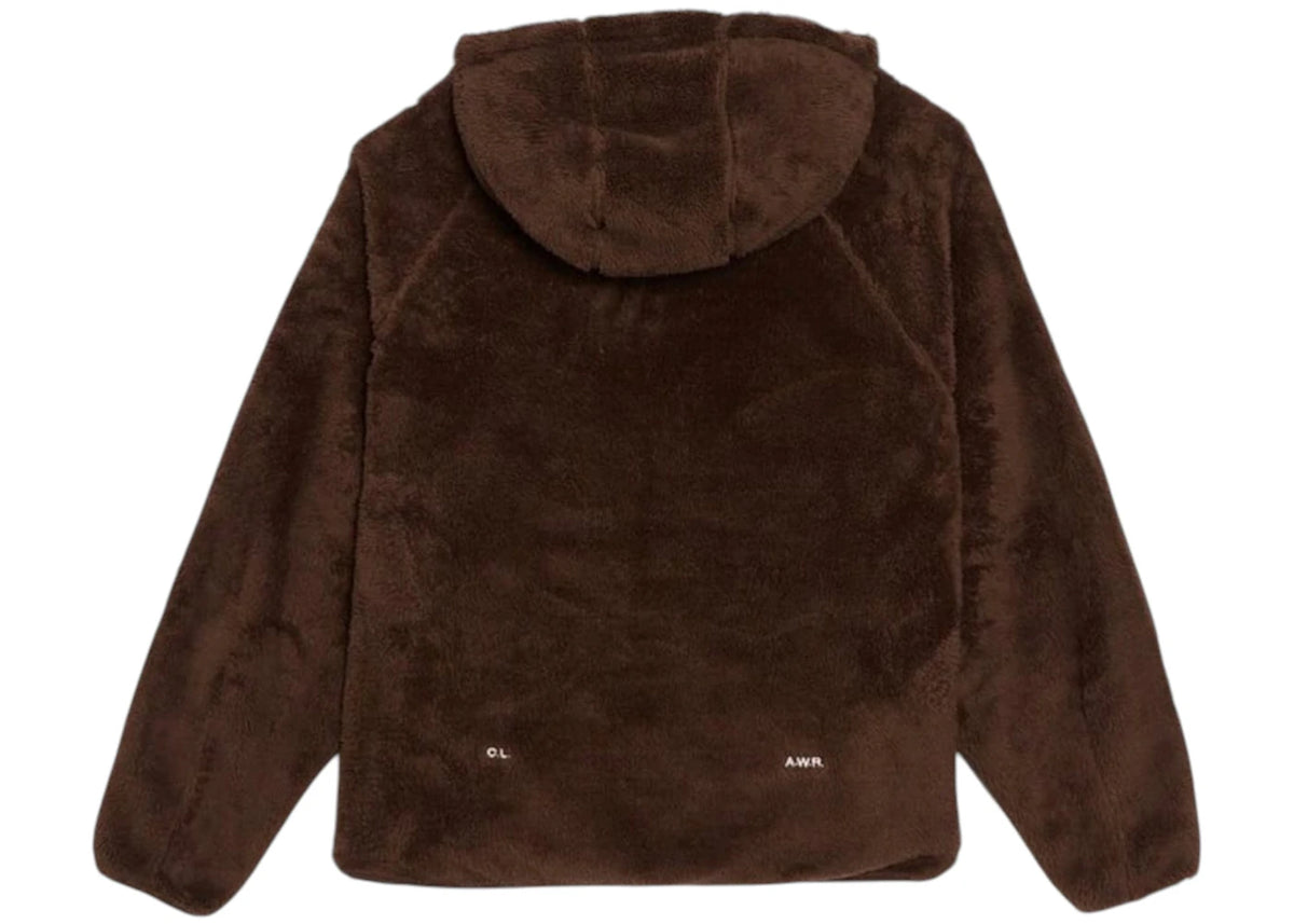 Nike x NOCTA Chalet Polar Men's Top Brown, achteraanzicht met capuchon en gestructureerde fleece