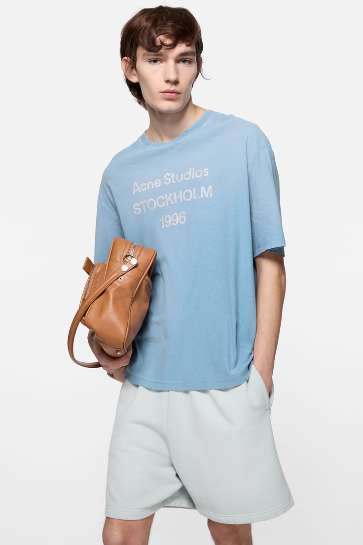 Acne Studios Sprayed Logo Tee Cornflower Blue