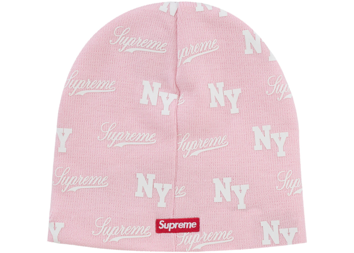 Supreme New Era Monogram Beanie Pink