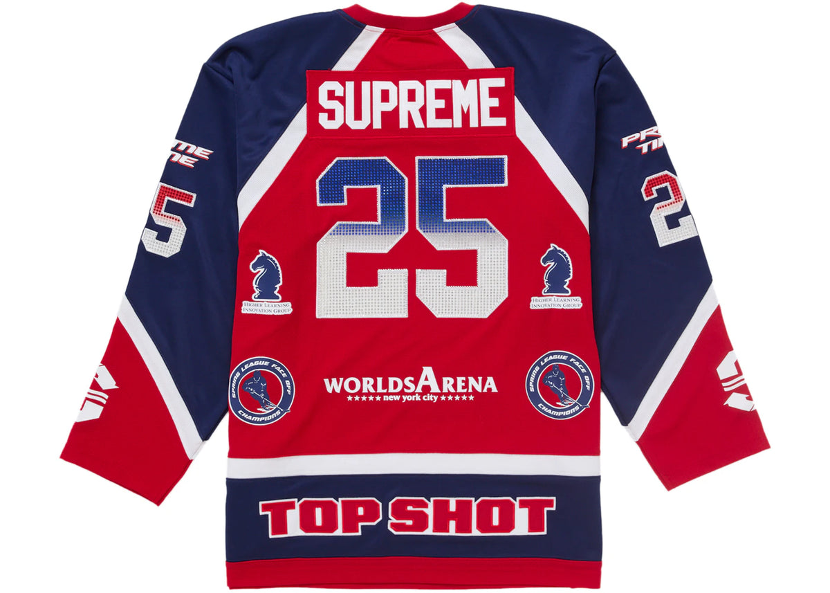 Supreme Rhinestone Hockey Jersey Red