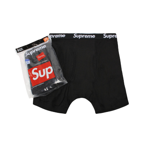 Supreme Hanes Boxer Briefs (4 Pack) Black