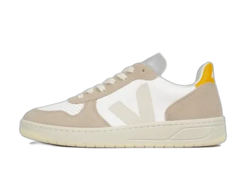Veja V-10 Chromefree Leather White Sahara Ouro