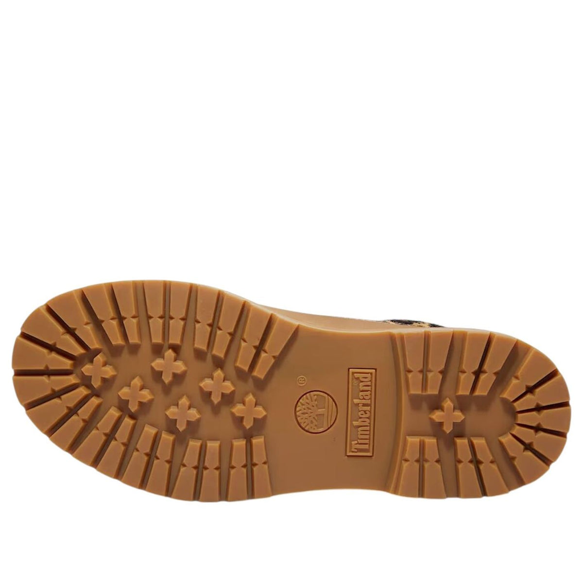 Timberland 6" Premium Boot Leopard Print Beige Nubuck, zoolprofiel met lugs en Timberland logo