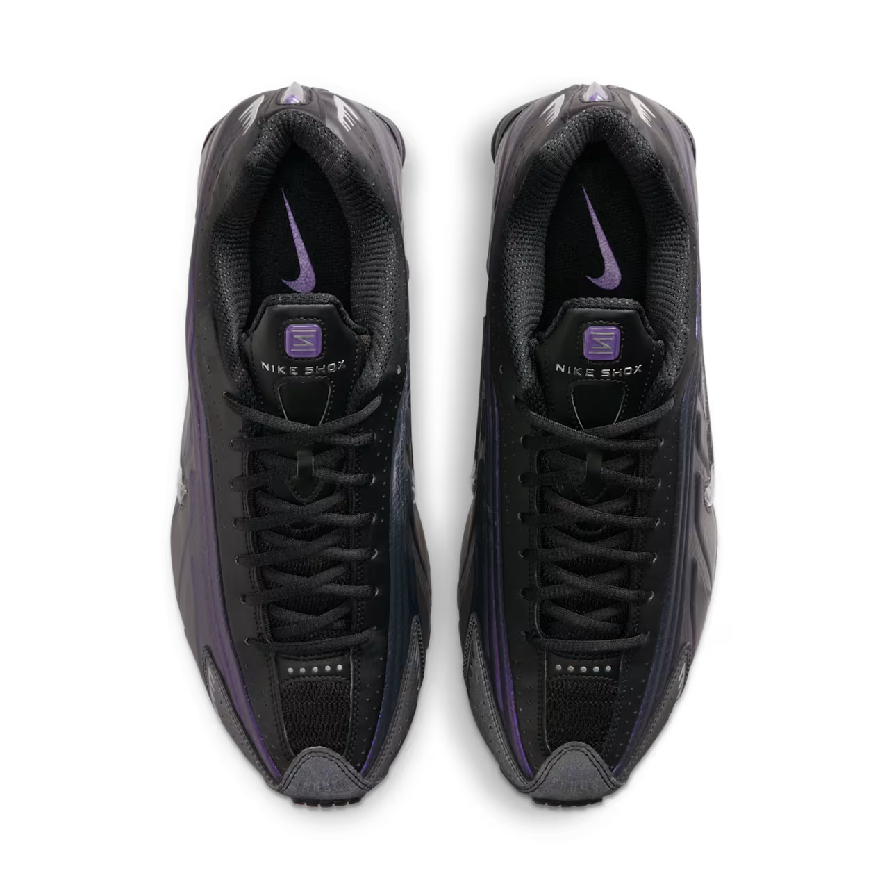 Nike Shox R4 Black Metallic Silver Purple Dynasty