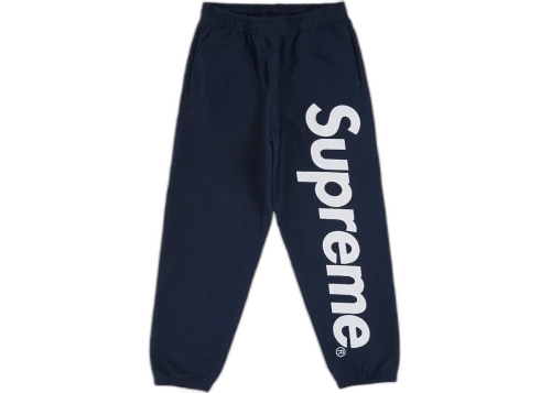Supreme Satin Applique Sweatpant (SS26) Washed Navy