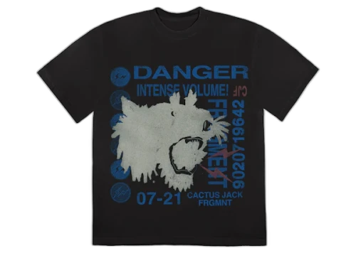 Travis Scott Cactus Jack For Fragment Danger Tee Washed Black