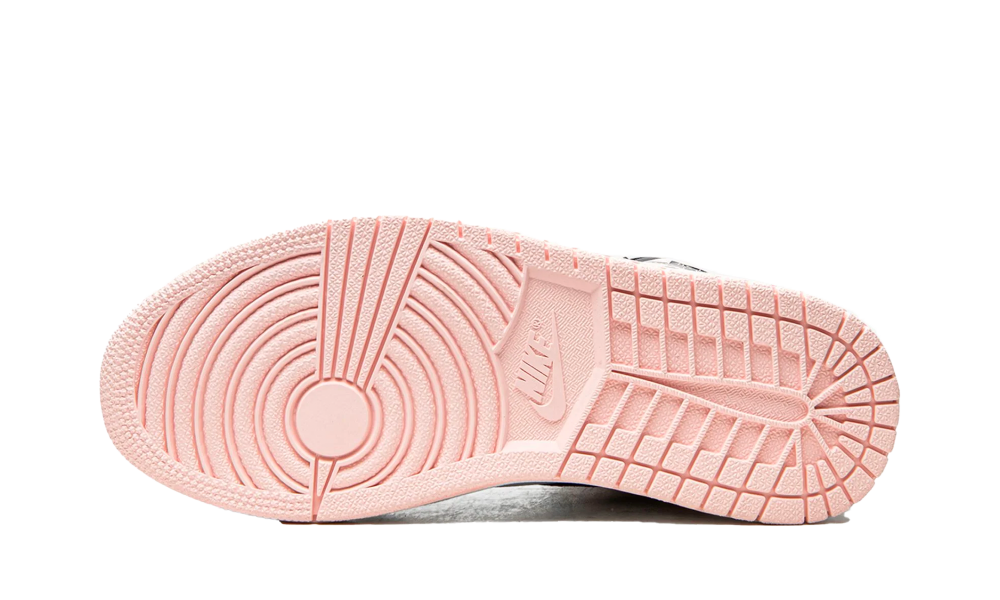 Sole view of the Nike Air Jordan 1 High OG Atmosphere sneaker featuring a light pink outsole designed for traction and style, part of exclusive sneakers sold across Europe – The real deal.